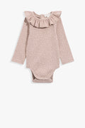 Cotton Frill Rib Long Sleeve Bodysuit