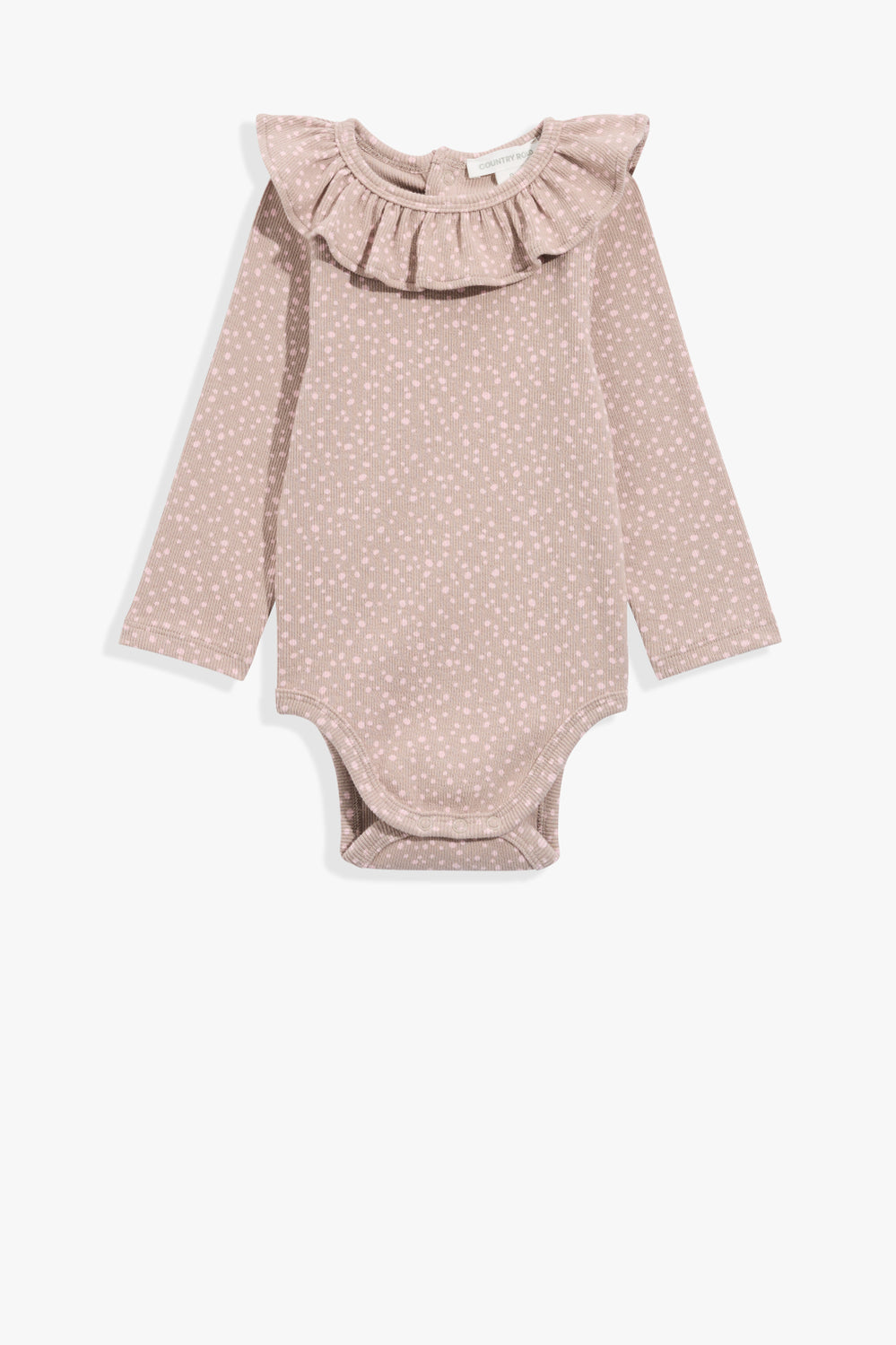Cotton Frill Rib Long Sleeve Bodysuit