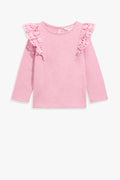 Organically Grown Cotton Broderie Frill T-Shirt