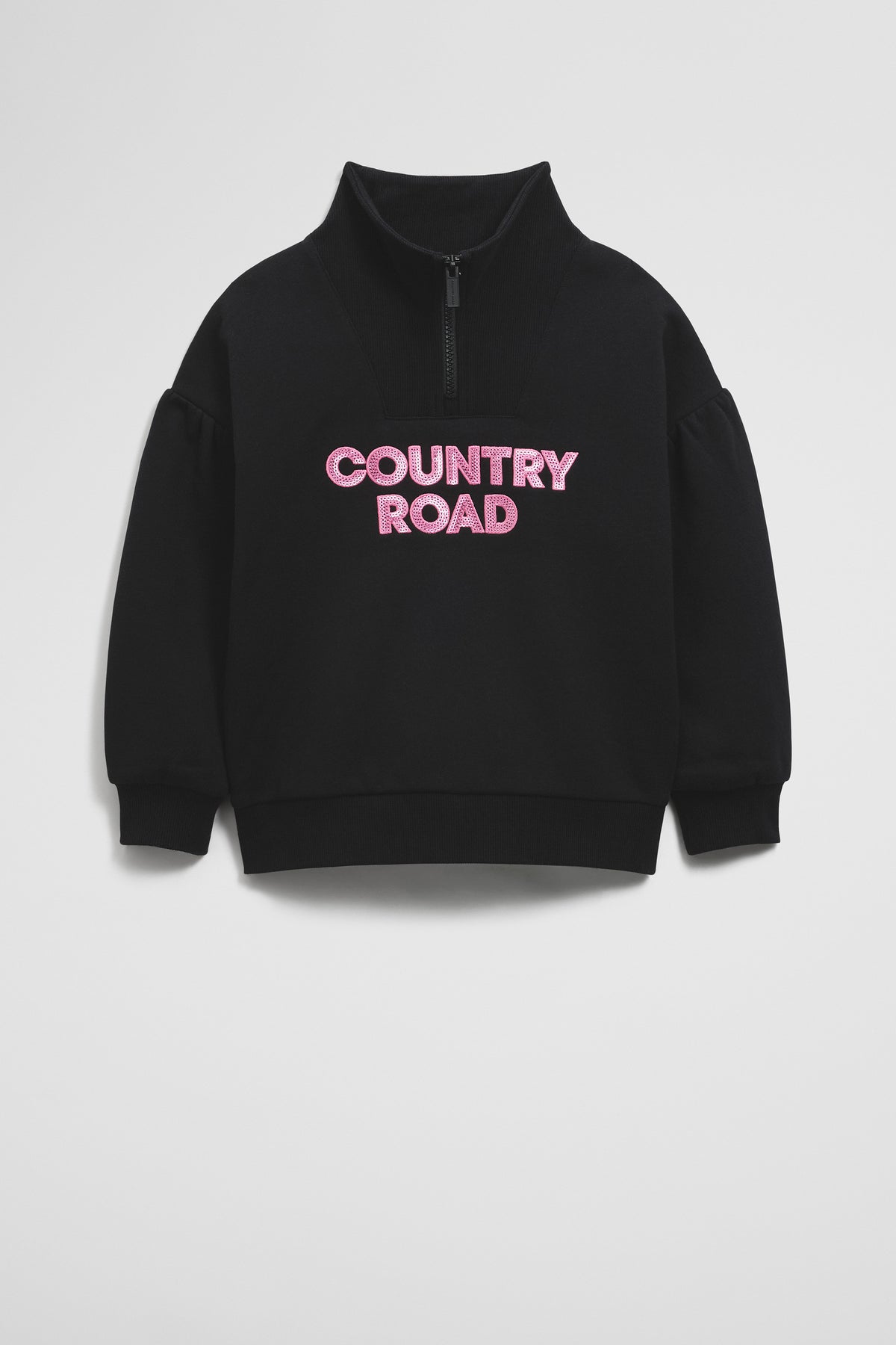 Australian Cotton Blend Sequin Half Zip Sweat