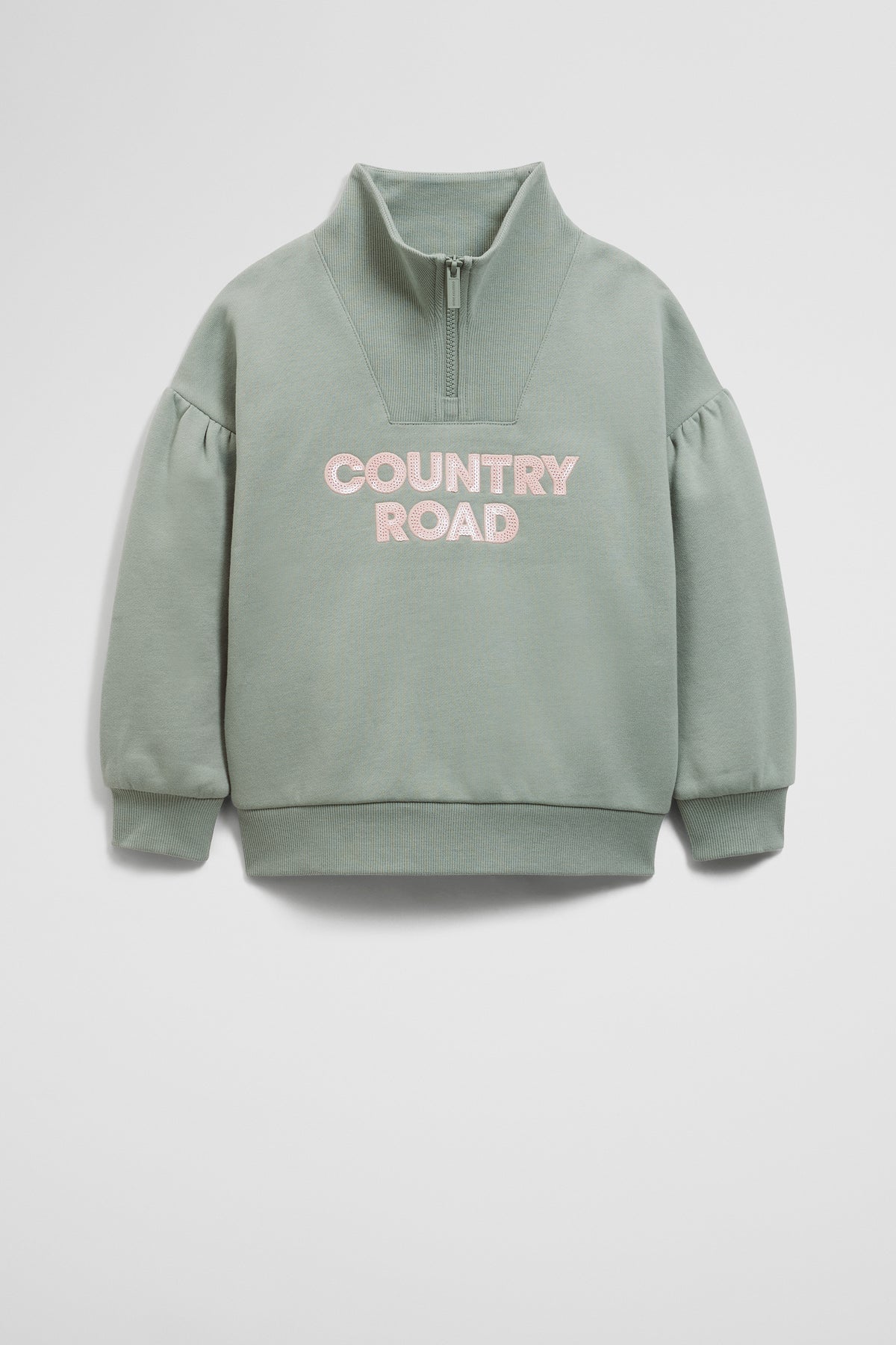 Australian Cotton Blend Sequin Half Zip Sweat