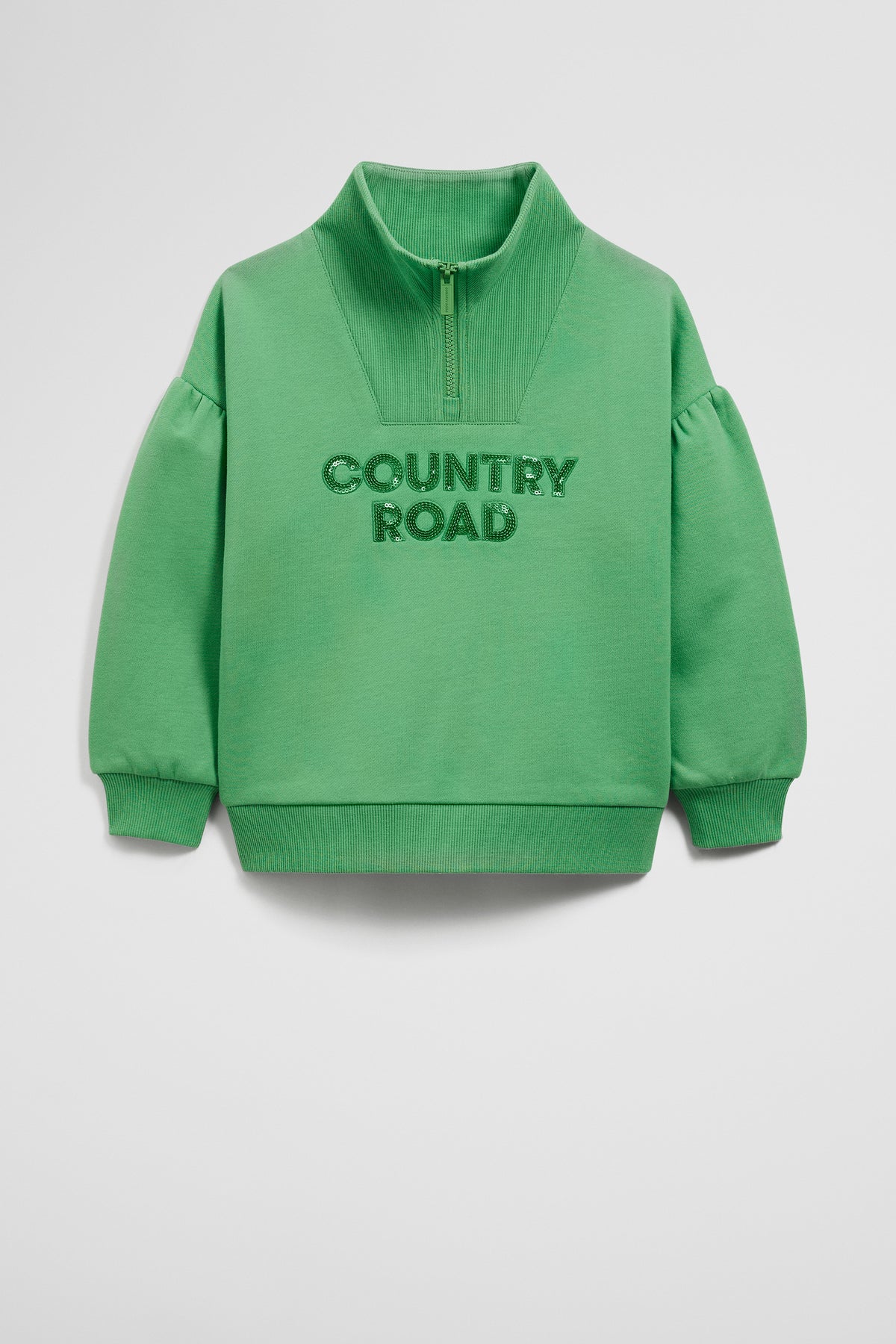 Australian Cotton Blend Sequin Half Zip Sweat
