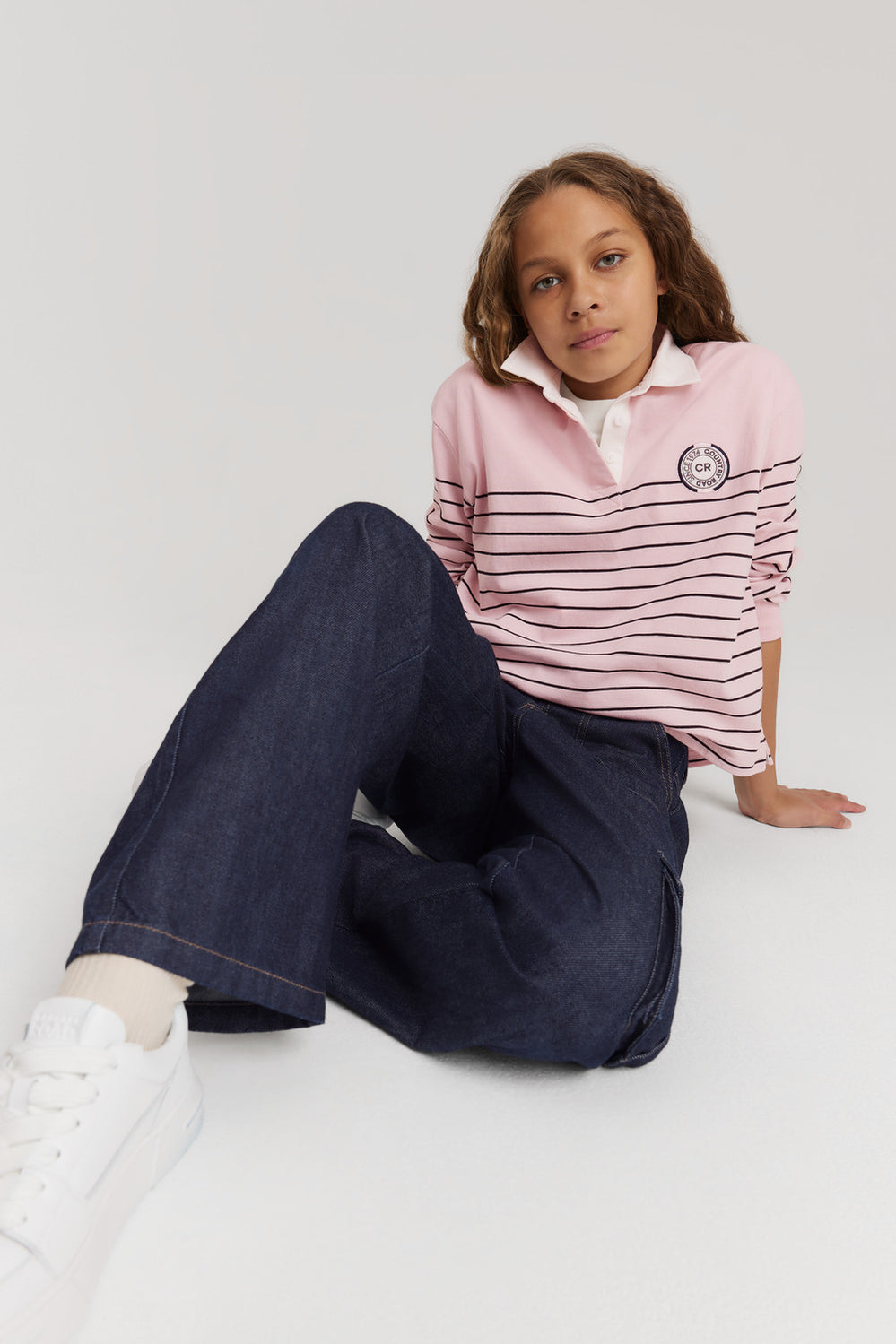 Teen Cotton Blend Long Sleeve Stripe Rugby T-Shirt