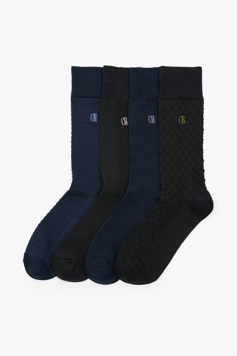 Cotton Blend Textured Sock Pack Of 4