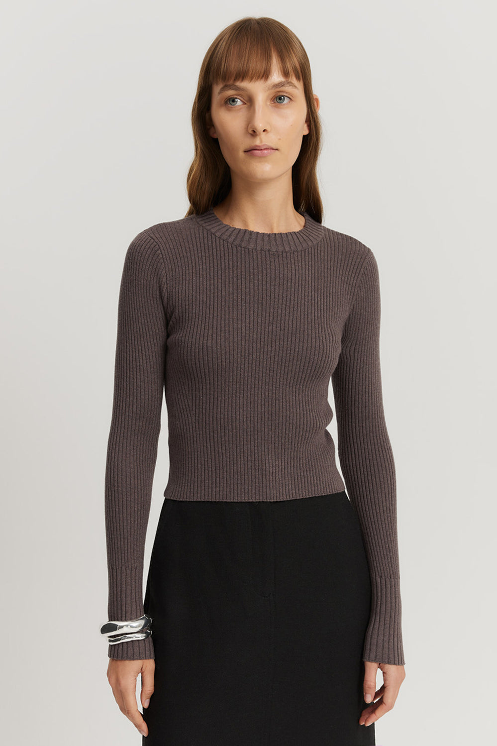Organically Grown Cotton Blend Crop Rib Knit