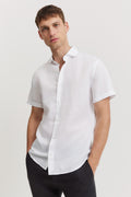 Tailored Fit Linen Cotton Short Sleeve Shirt