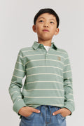 Organically Grown Cotton Long Sleeve Block Stripe Rugby Sweat