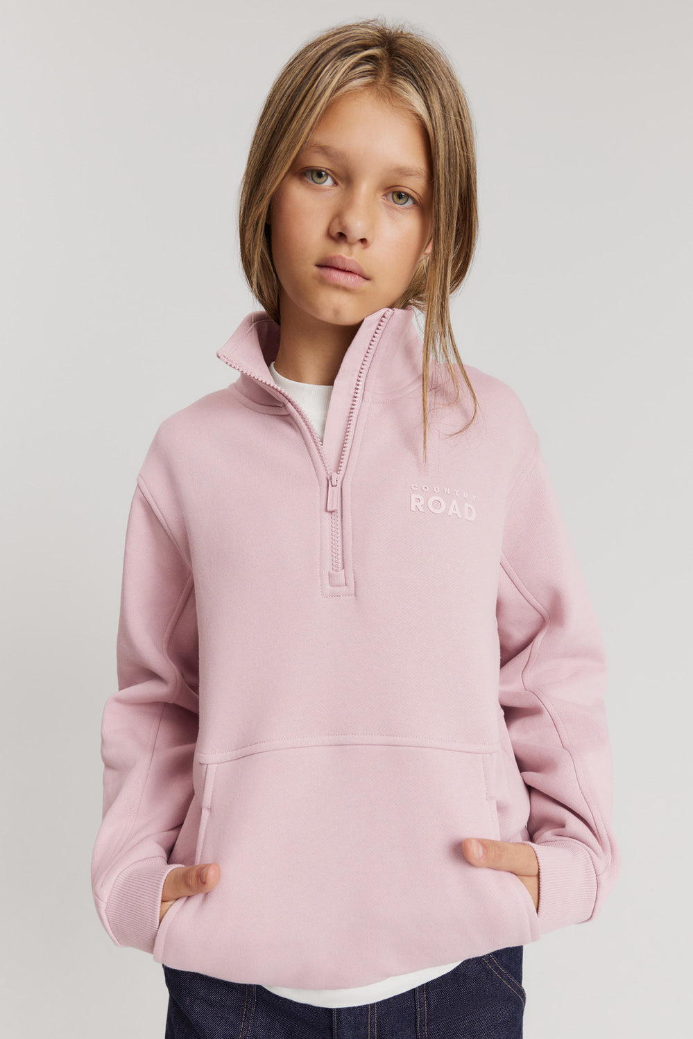 Teen Cotton Blend Logo Half Zip Sweat