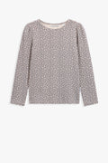 Organically Grown Cotton Blend Gathered Long Sleeve T-Shirt