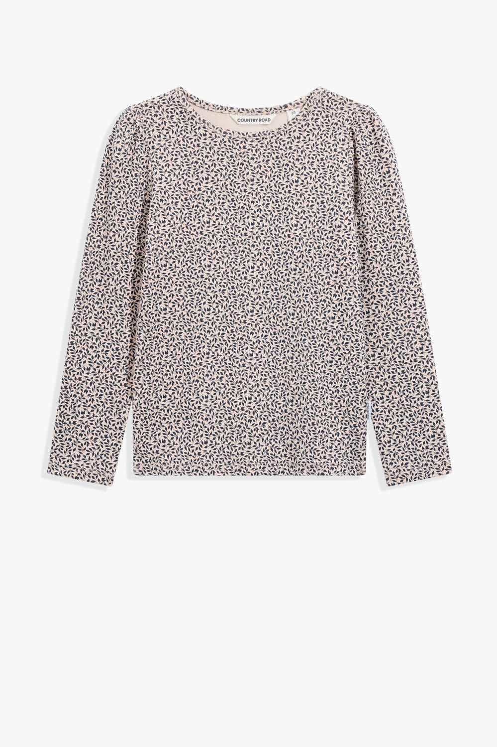 Organically Grown Cotton Blend Gathered Long Sleeve T-Shirt