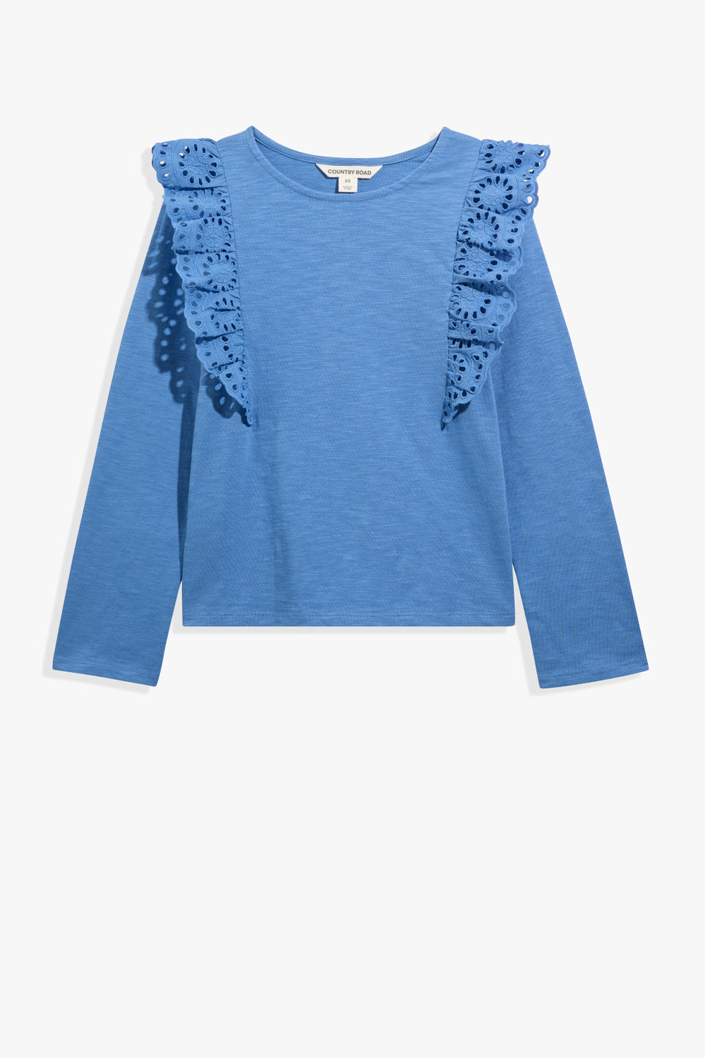 Organically Grown Cotton Broderie Frill T-Shirt