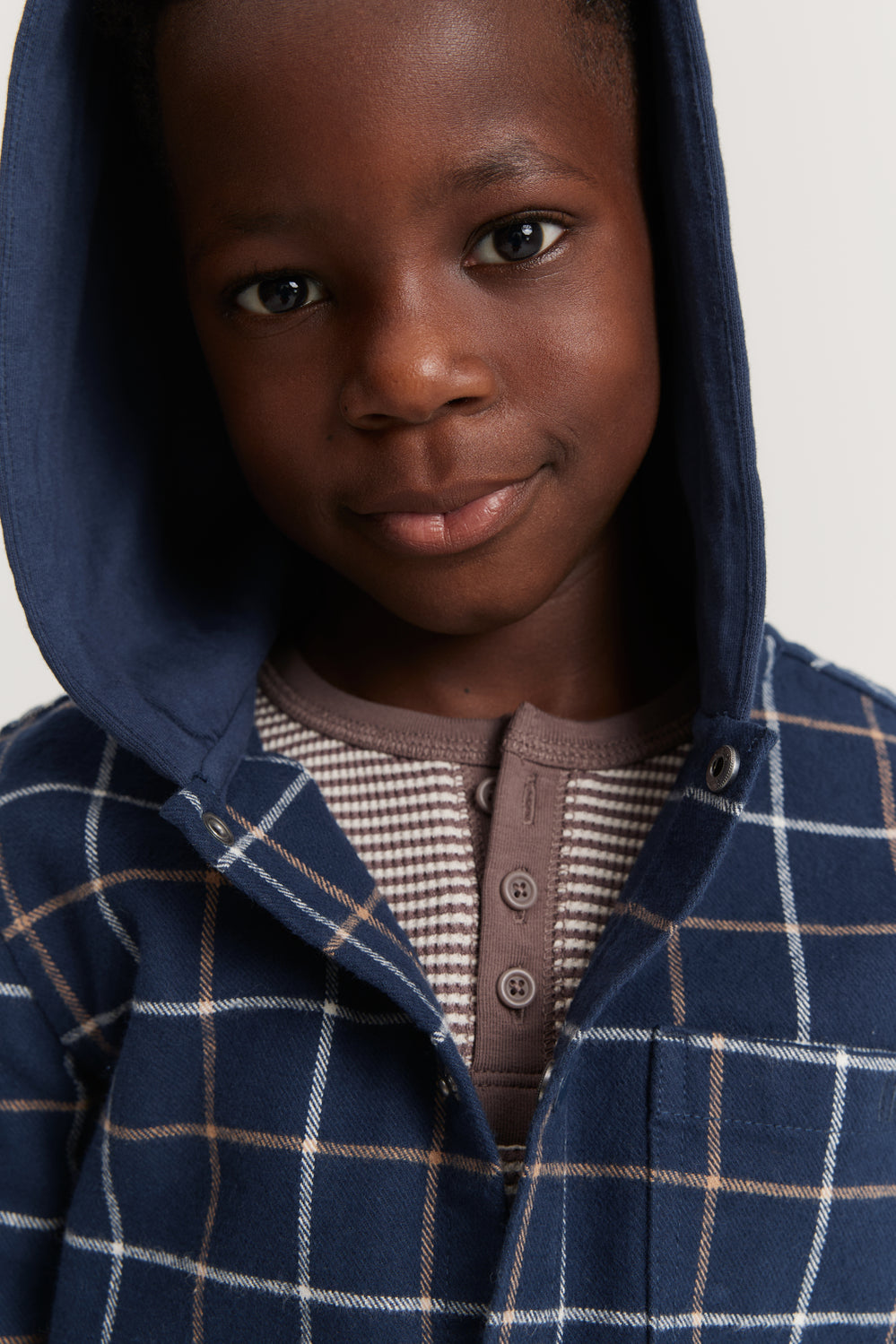 Check Hooded Shirt