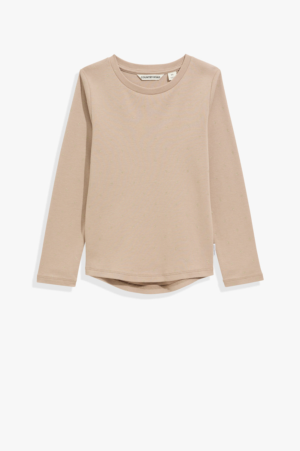 Cotton Metallic Print Long Sleeve T-Shirt