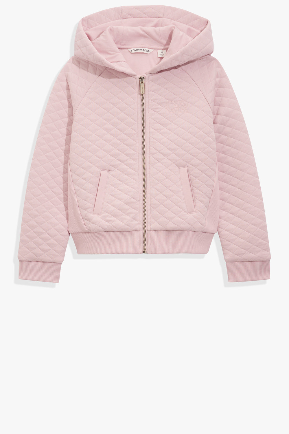 Cotton Blend Quilted Zip Through Sweat