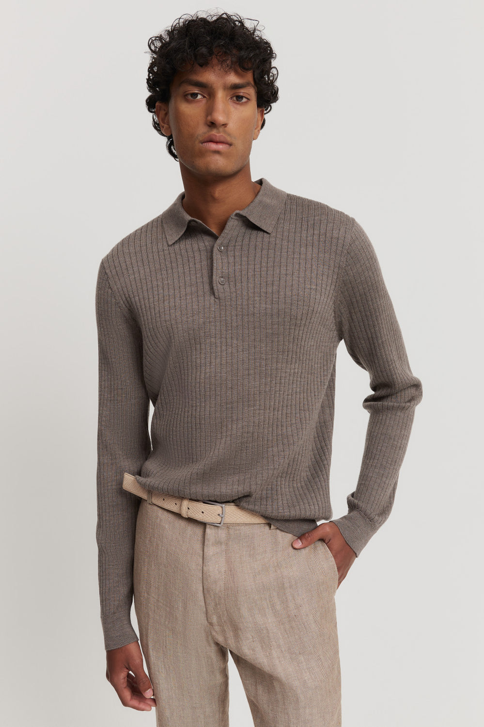 Australian Merino Wool Ribbed Polo