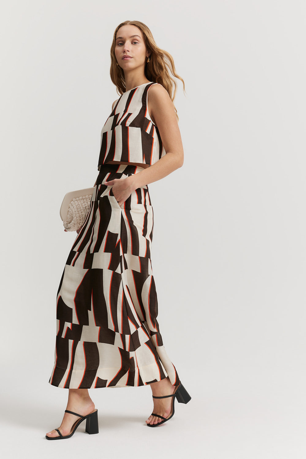 Print A-Line Maxi Skirt