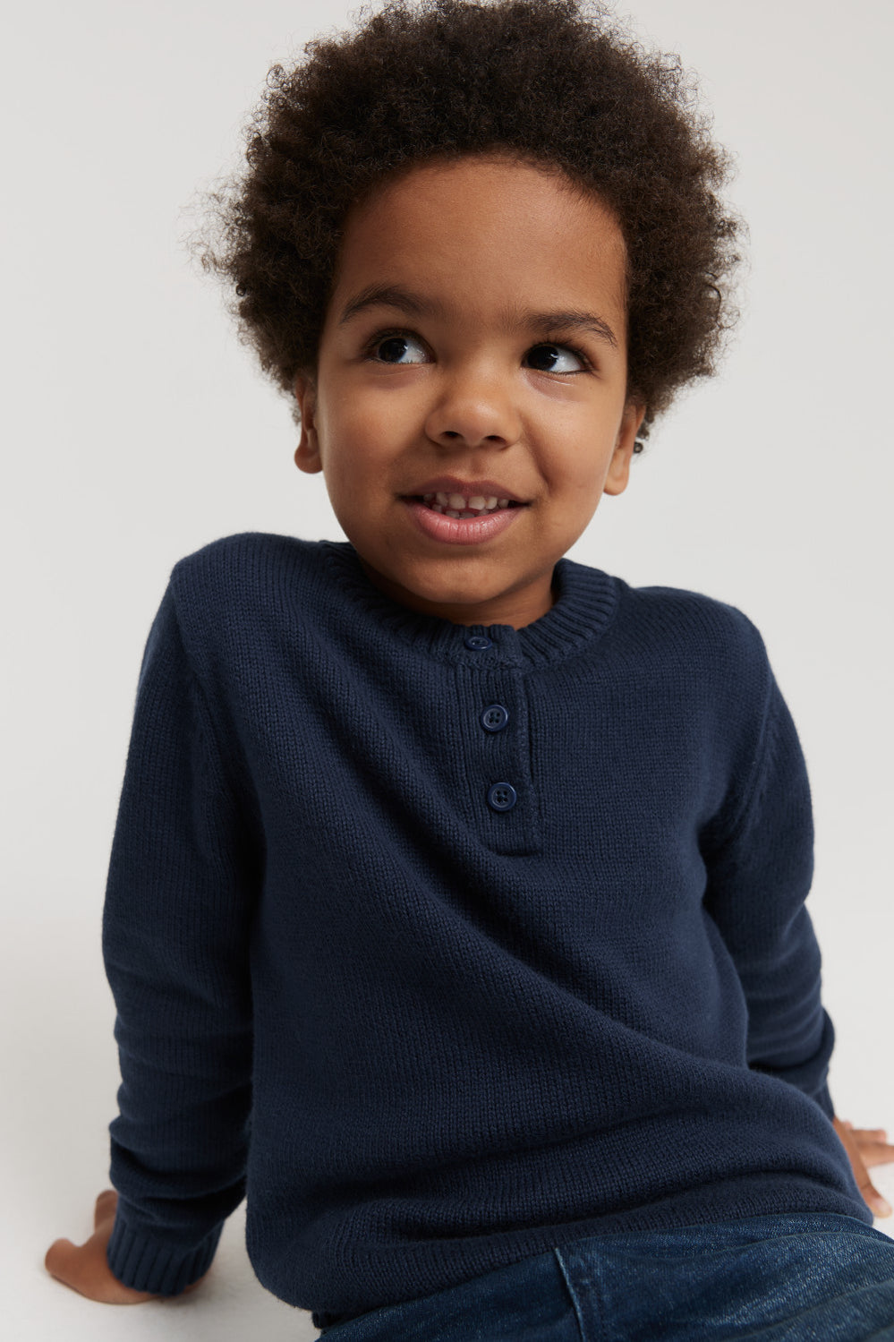 Organically Grown Cotton Blend Henley Knit