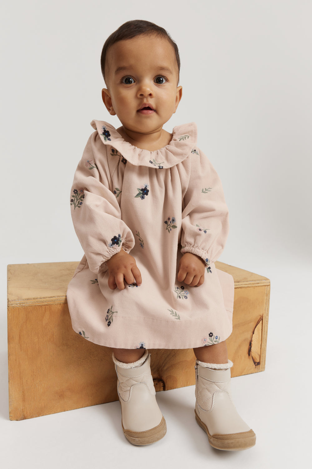 Embroidered Cord Dress