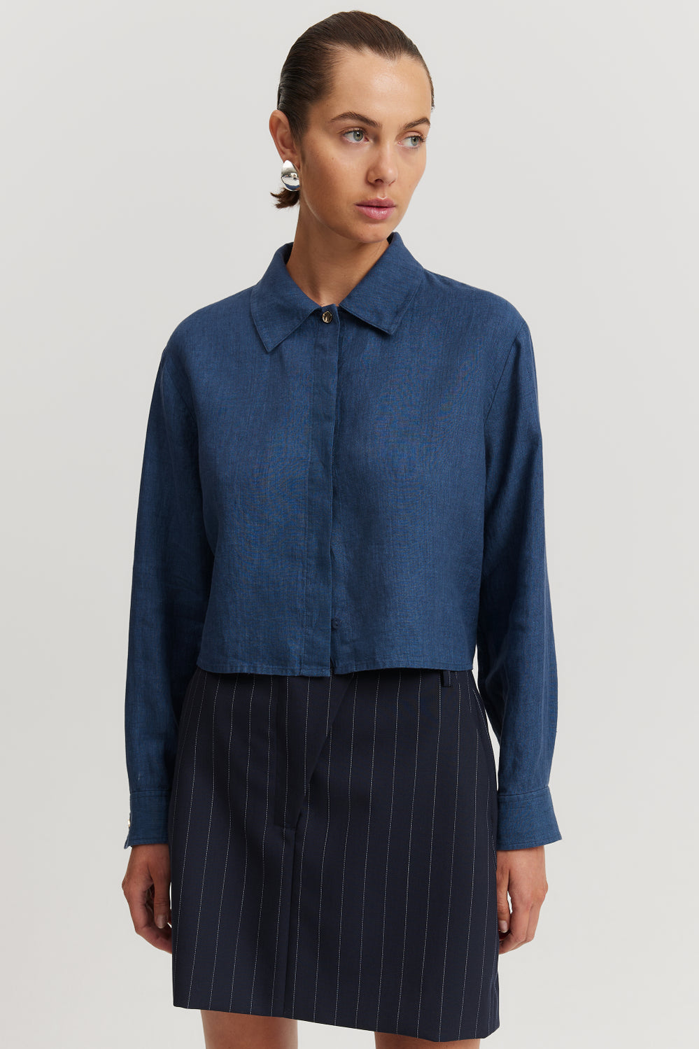 Cropped Linen Shirt