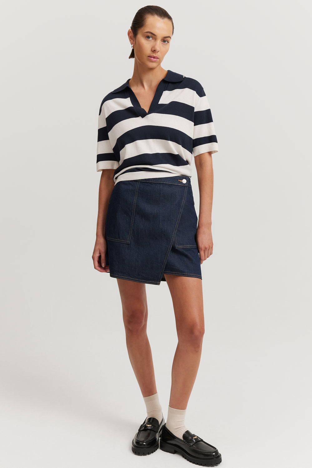 Cotton Cashmere Stripe Polo