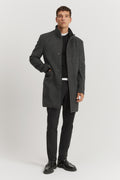 Wool Blend Funnel Neck Coat