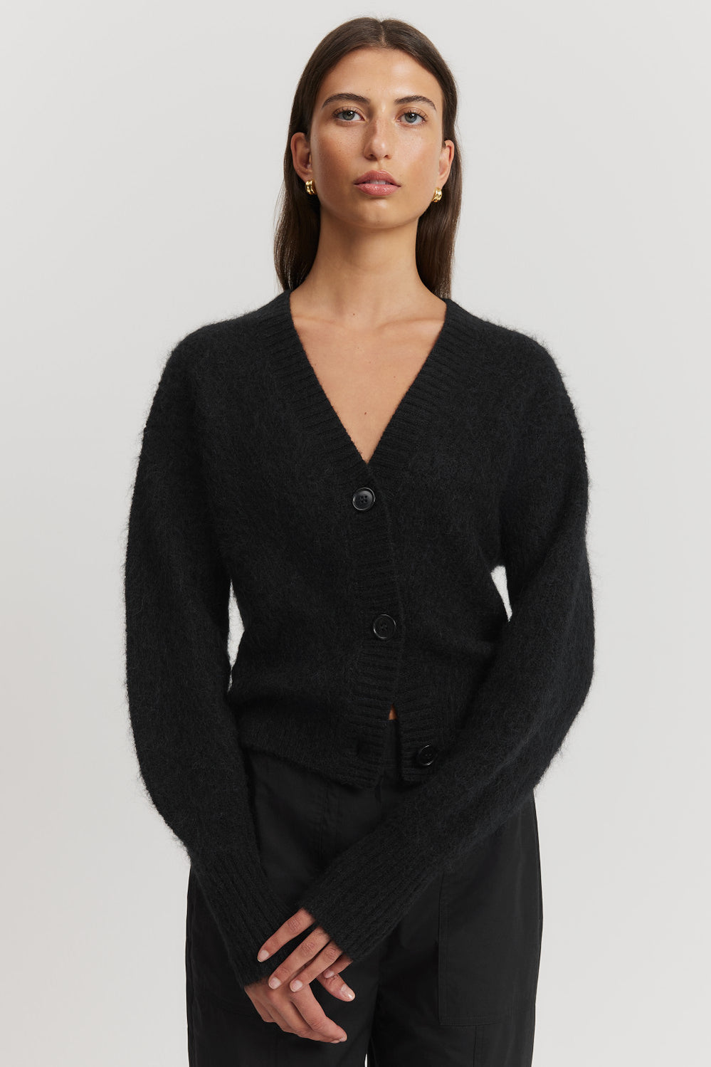 Brushed Crop Cardigan