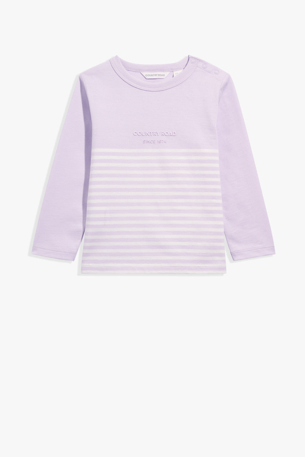 Cotton Modern Logo Stripe T-Shirt