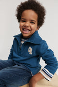Organically Grown Cotton Logo Half Zip Sweat