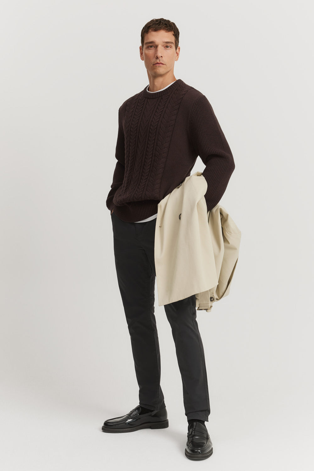 Cotton Cable Crew Knit