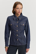 Panelled Denim Blouse