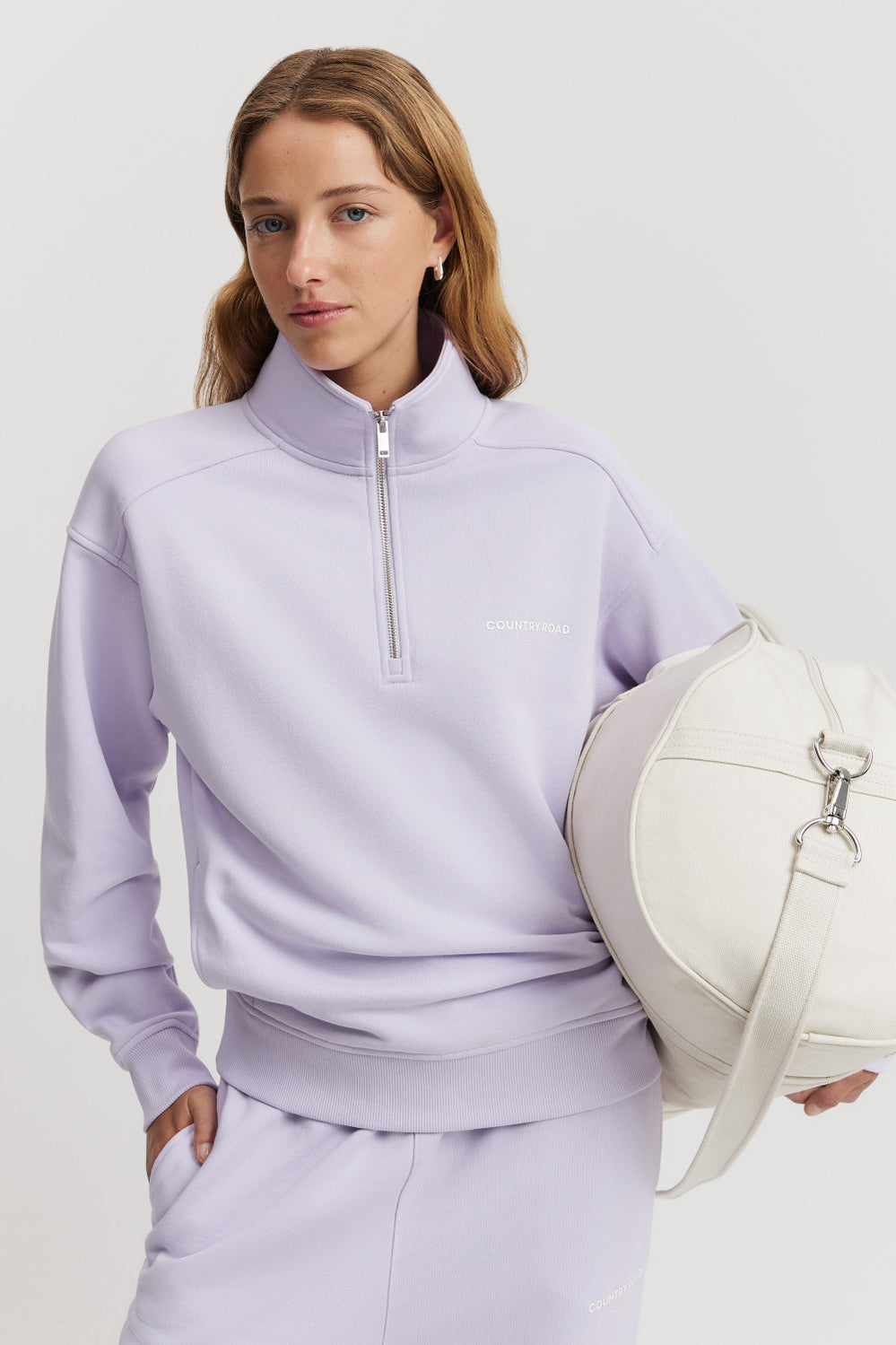 Australian Cotton Zip Neck Sweat