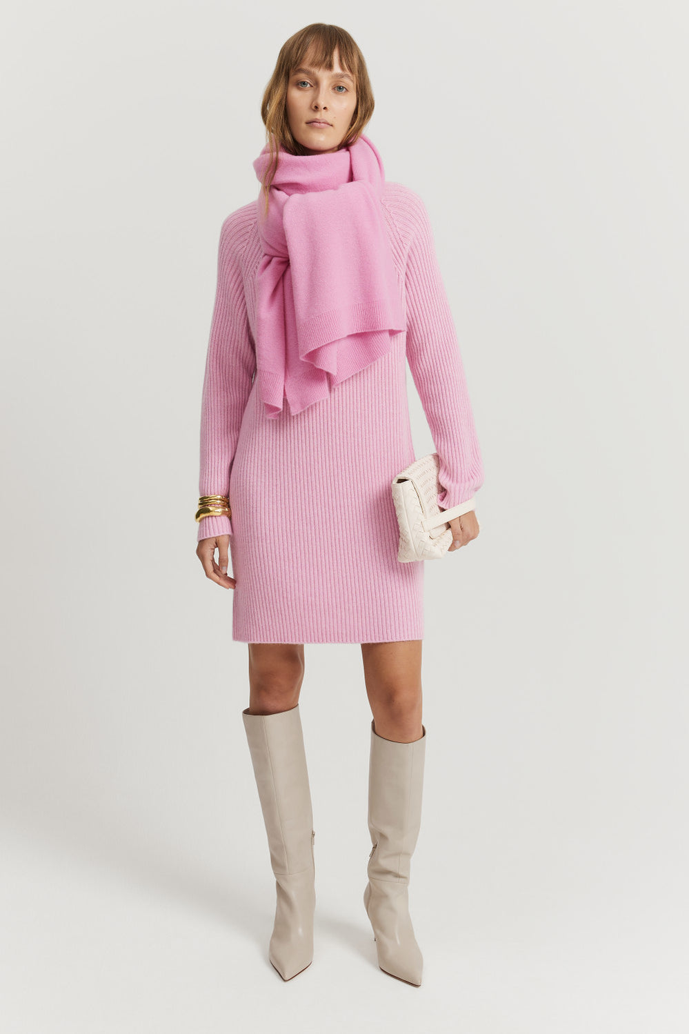 Organically Grown Cotton Blend Mini Knit Dress