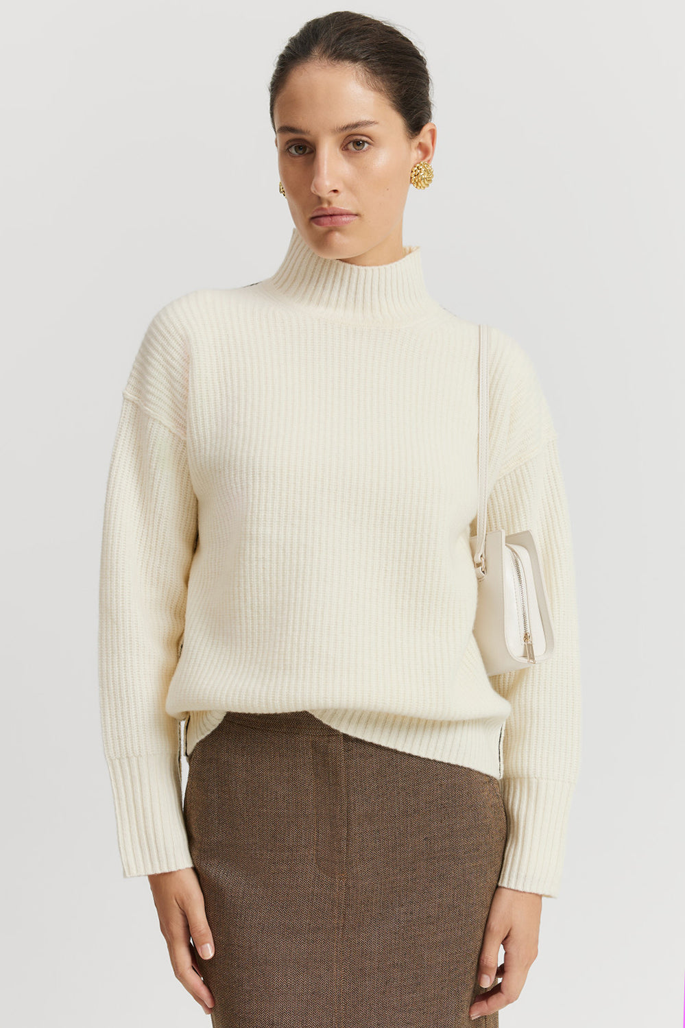 Merino Wool Funnel Neck Knit