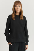 Cotton Split Hem Crew Sweat