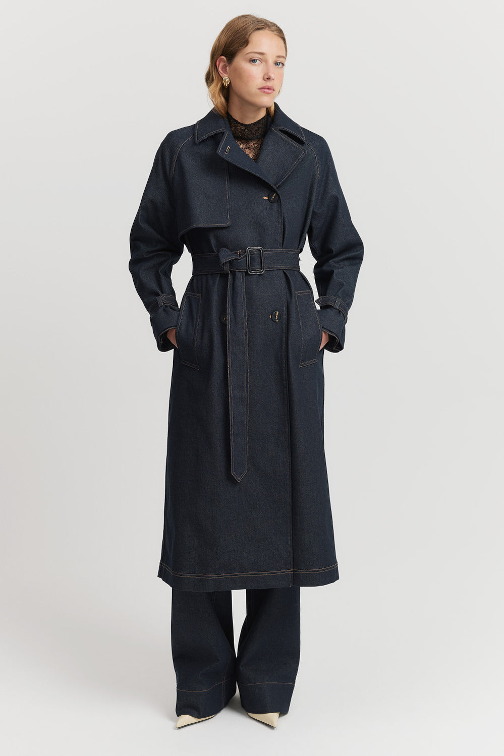 Relaxed Denim Trench