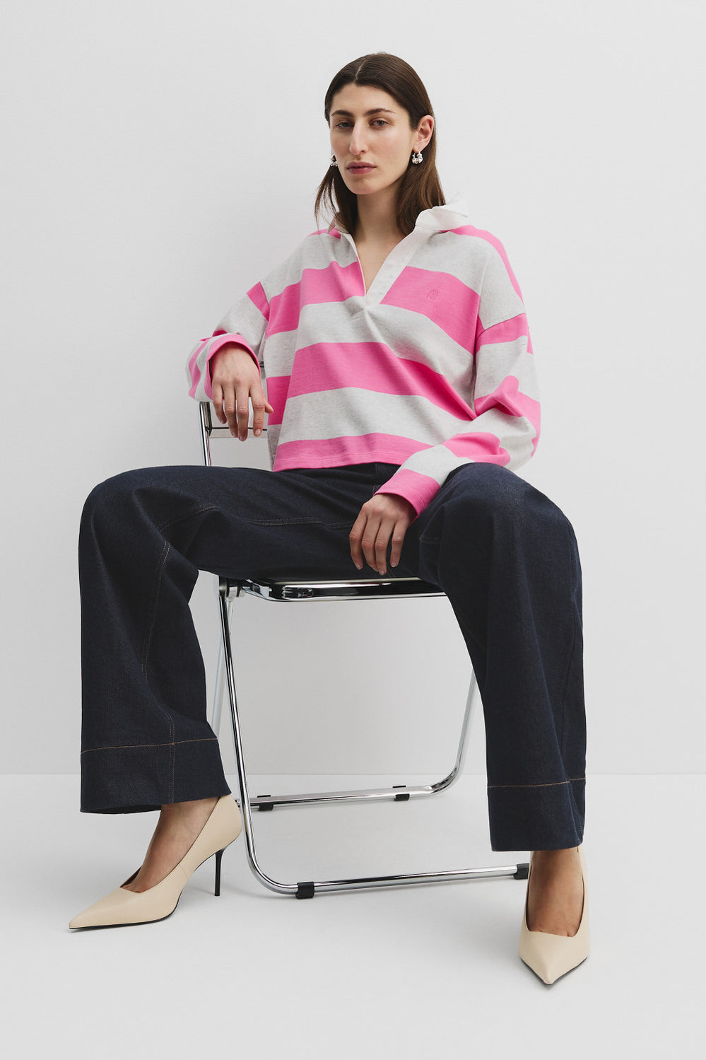 Cotton Stripe Long Sleeve Rugby Top