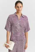 Print Short Sleeve Cupro Shirt