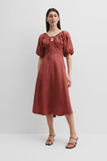 Linen Resort Midi Dress