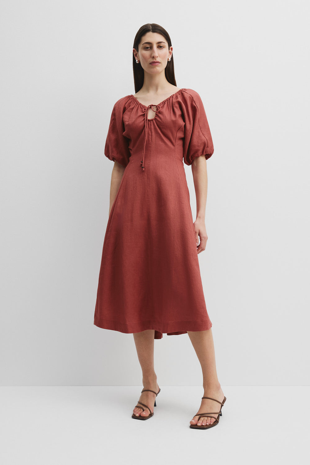 Linen Resort Midi Dress