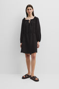 Linen Ruched Mini Dress