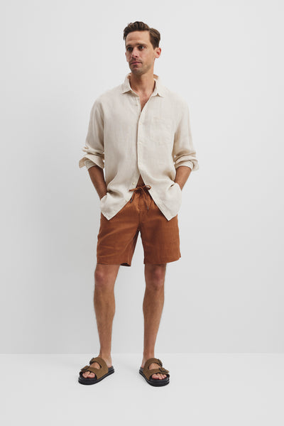 Organically Grown Linen Drawcord Short