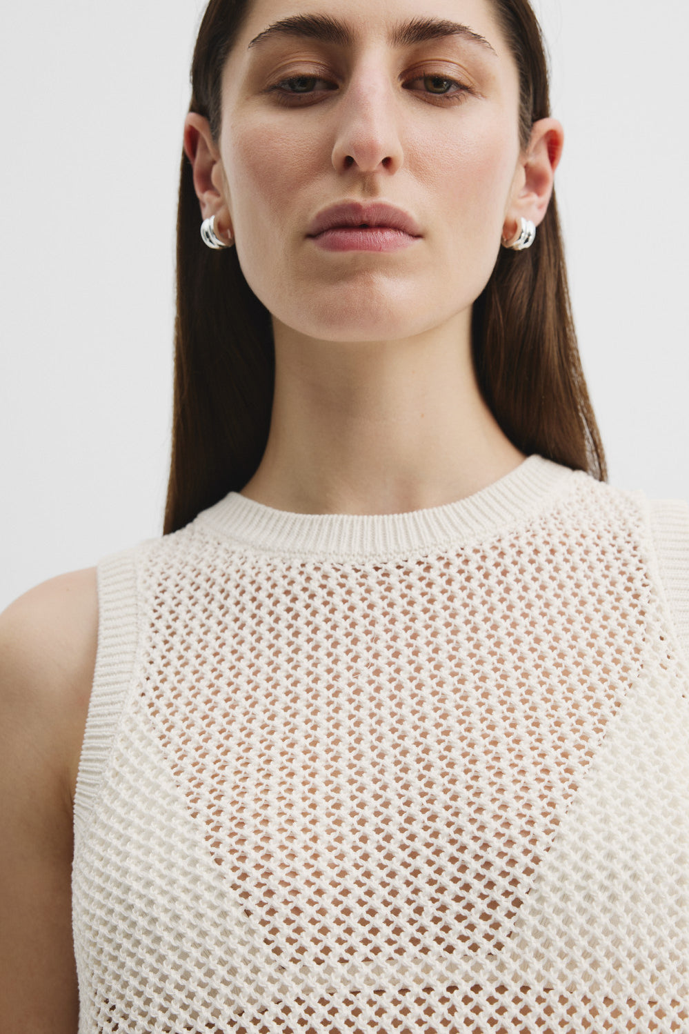 Organically Grown Cotton Crochet Knit Tank