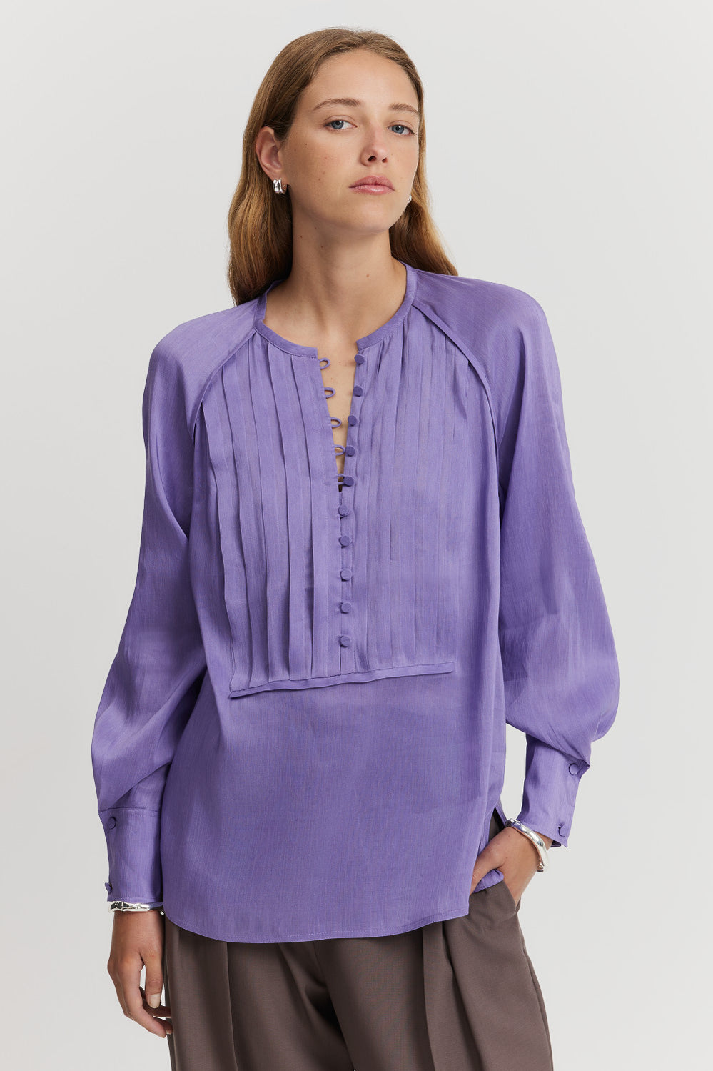 Fluid Long Sleeve Popover