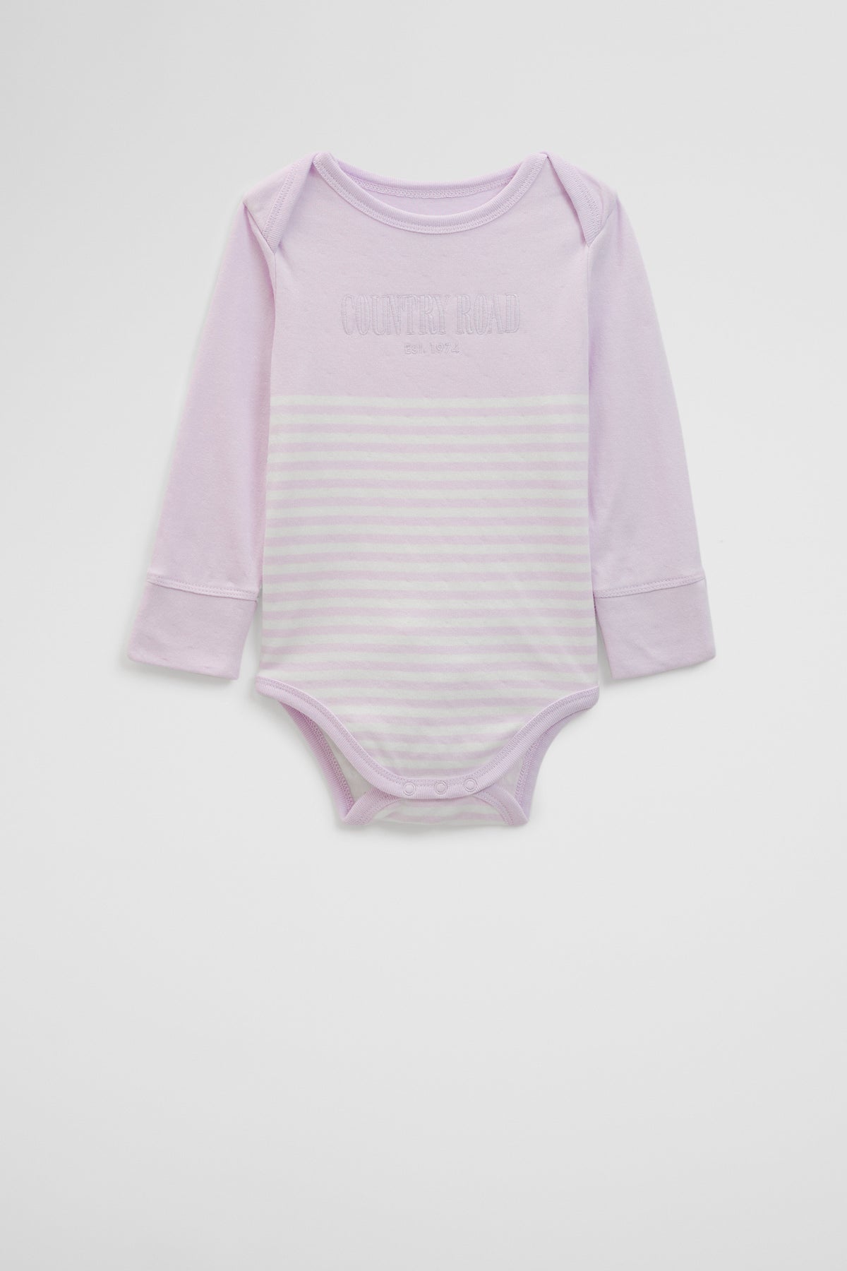 Organically Grown Cotton Stripe Long Sleeve Heritage Bodysuit