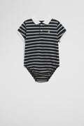 Organically Grown Cotton Stripe Polo Bodysuit