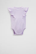 Organically Grown Cotton Rib Frill Bodysuit