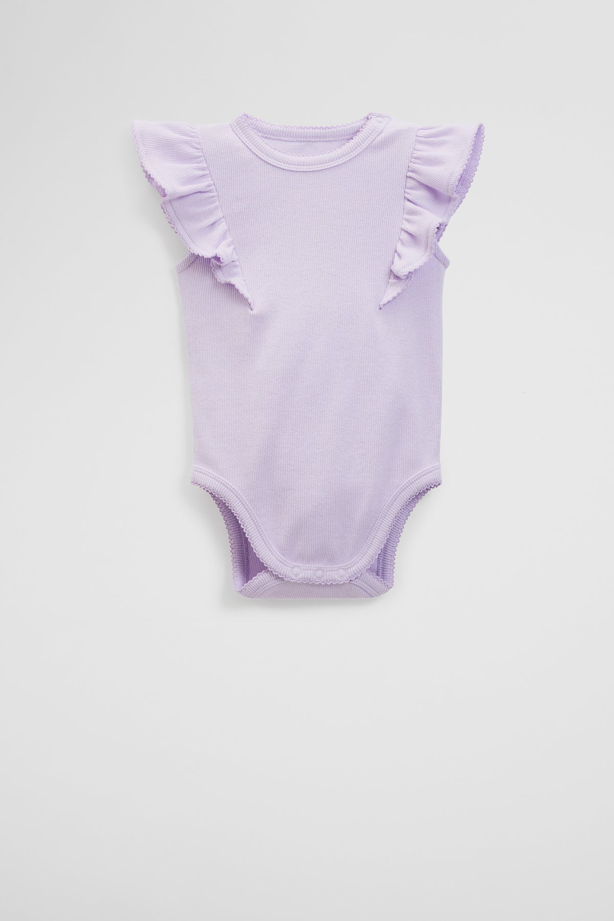 Organically Grown Cotton Rib Frill Bodysuit