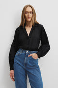Cotton Blend Self Stripe Popover