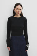 Cotton Long Sleeve Basque T-Shirt