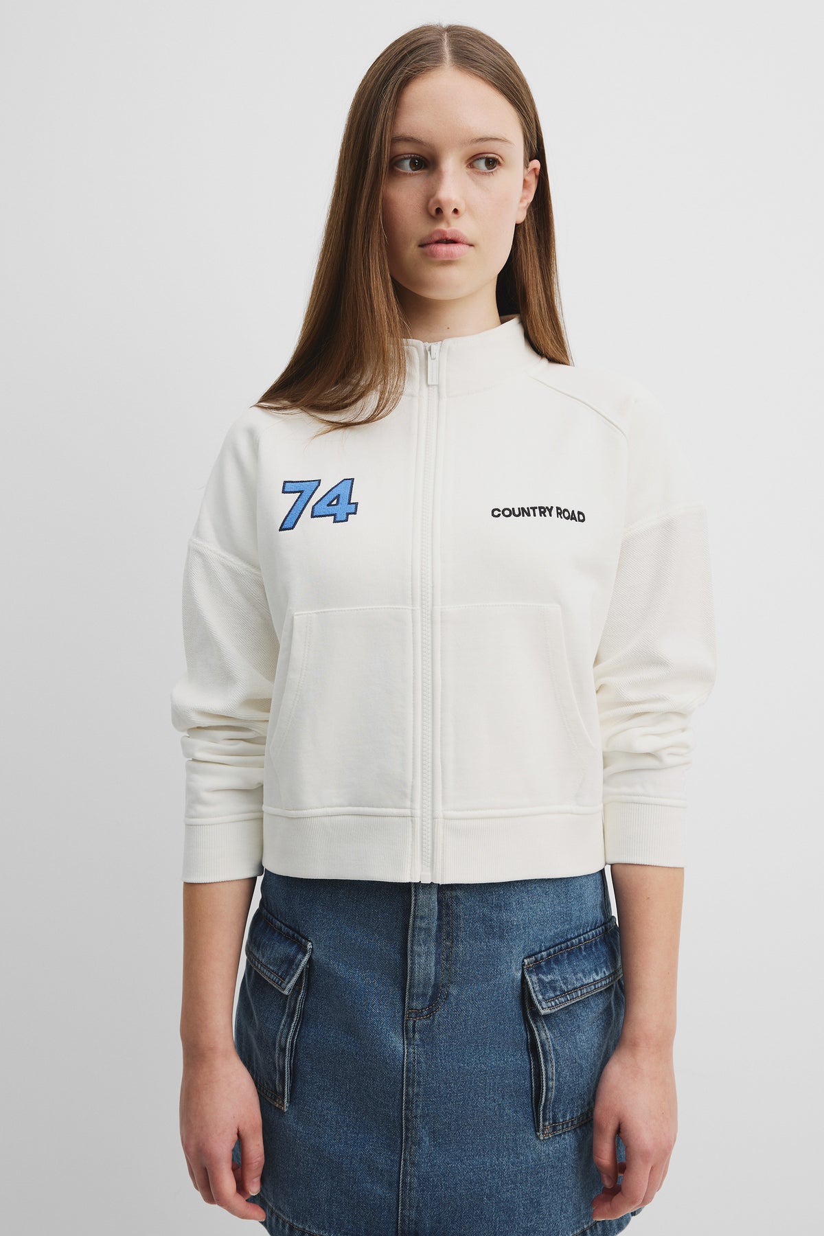 Teen Cotton Blend Zip Front Sweat